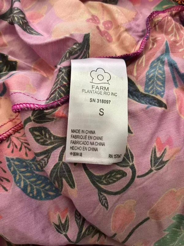 NWT Farm Rio Multicolor Floral Long Sleeves Pockets Midi Dress Size S - Image 6
