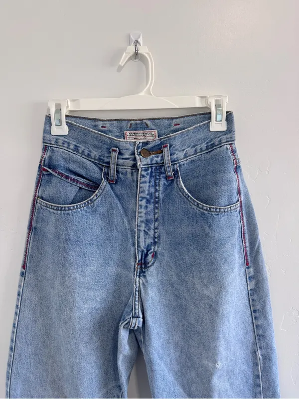 Vintage 80s Guess by Georges Marciano High Waist Mom Jeans Rare Crest Patch 24 - Image 4