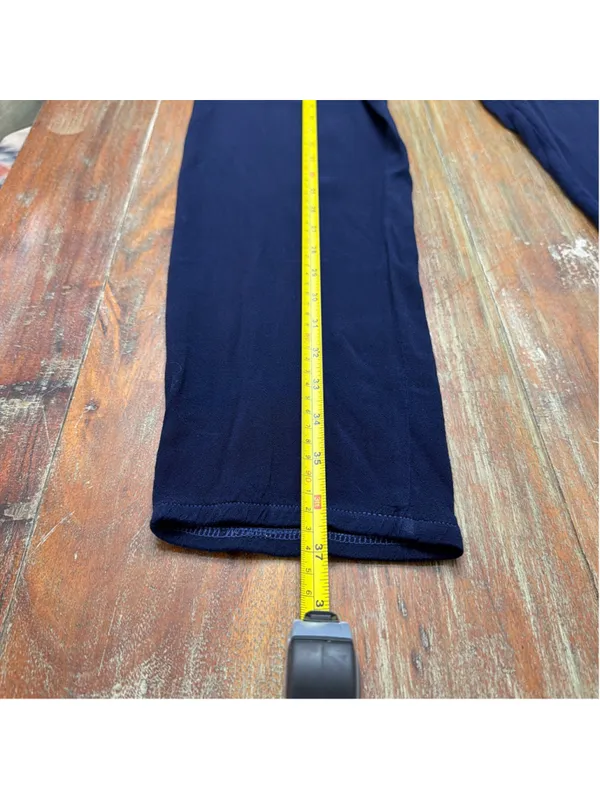 MONROW Navy Blue 100% Rayon Drawstring Loose Straight Leg Lounge Pants Womens XS - Image 10