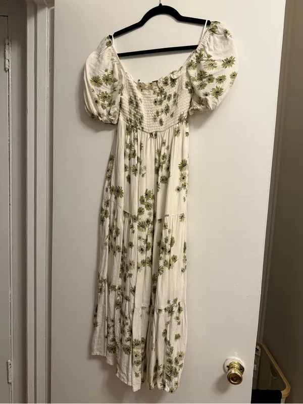 Abercrombie & Fitch Flowy Linen-Blend Midi Dress - Image 8