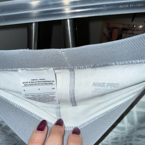 Nike Pro Light Gray Athletic Shorts - Image 2