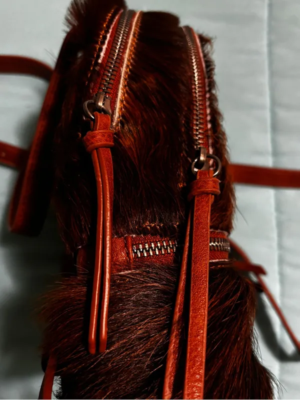 Trinity Ranch Montana West Hair-On Cowhide Backpack Purse + Card Holder RARE - Image 4