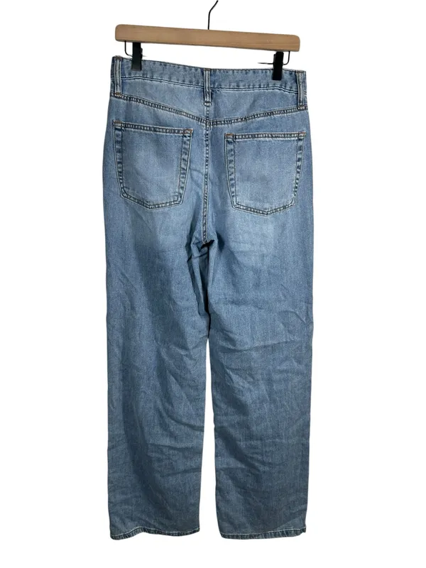 OAT New York Cloud Luxe Denim Wide Leg Jeans Light Wash‎ High Rise Women’s 6/28 - Image 3