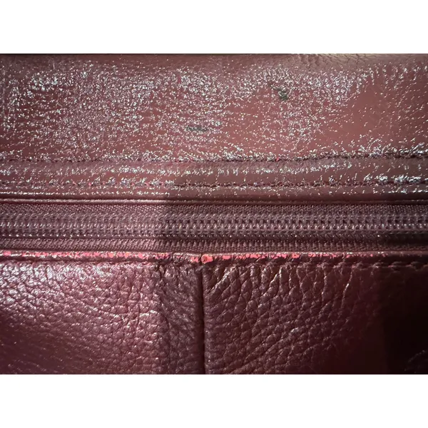 Tignanello Burgundy Pebbled Leather Crossbody Bag Gold Hardware Adjustable Strap - Image 7