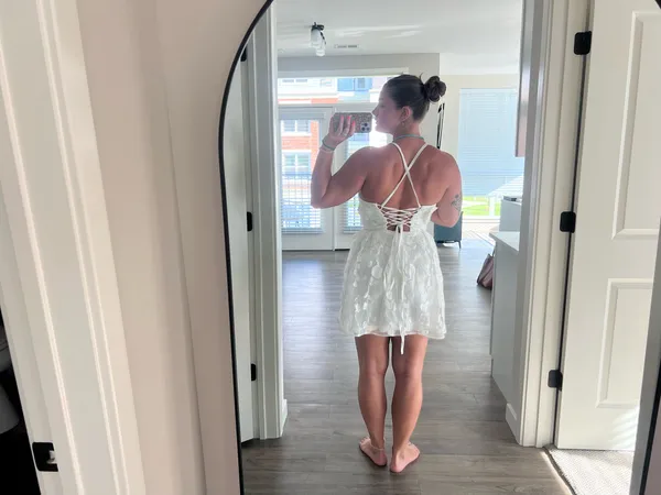 Amazon White Floral Mini Dress - Image 2