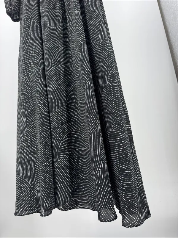 Madewell Geo Dot Print Balloon Sleeve Georgette Midi Dress M Whimsigoth feminine flowy - Image 7
