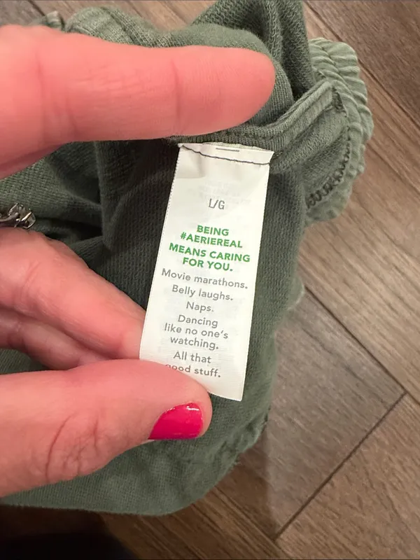 aerie Olive Green Drawstring Lounge Shorts Size Large - C73-010 - Image 4