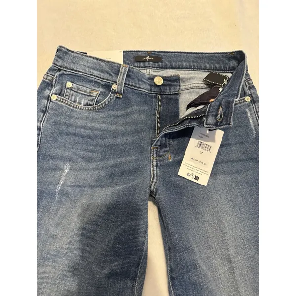 7 For All Mankind Dojo Agadir Tailorless Flare Jeans Size 27 NWT - Image 8