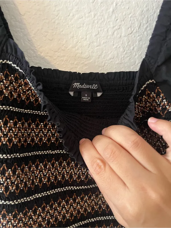Madewell Poplin Puff Sleeve Smacked‎ Dress NEW Small - Image 4