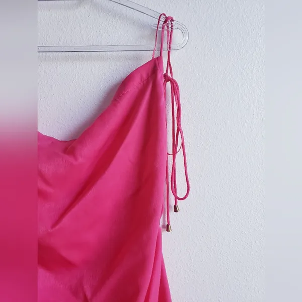 Free People Hattie Silky Tunic Hot Pink - Image 3