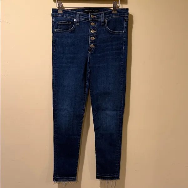Women’s Veronica Beard Debbie 10” Skinny Jeans Wash Bright Blue - Image 2