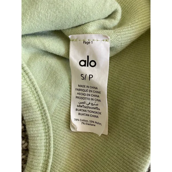 Alo Yoga Ribbed Sports Bra Light Green Strappy Back Size S - Image 5