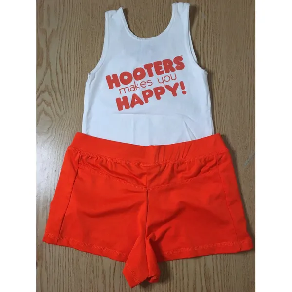 B75 #3 Hooters Girl Worn Uniform Tank & Shorts From Atlantic City NJ size Xs - Image 4