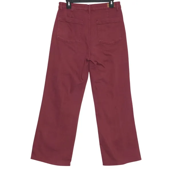 Judy Blue Jeans High Rise Straight Wide Leg Front Seam Minimalist Burgundy 13/31 - Image 2