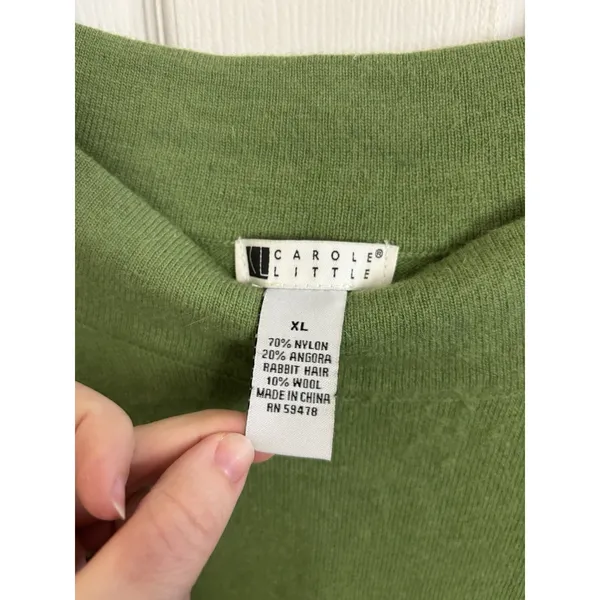 Carole Little Angora Wool Blend Wide Neck Pullover Sweater Size XL Cozy FLAWS - Image 2