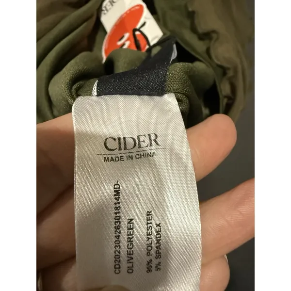 NWT Cider Strapless Ruched Olive Green Mini Dress Women's‎ Size L - Image 6