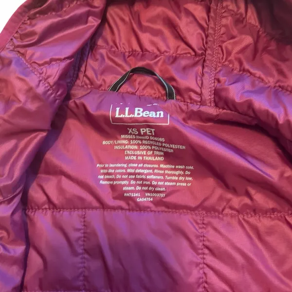 L.L. Bean Women’s Primaloft Packaway hooded jacket XS Peitte Raspberry Pink - Image 3