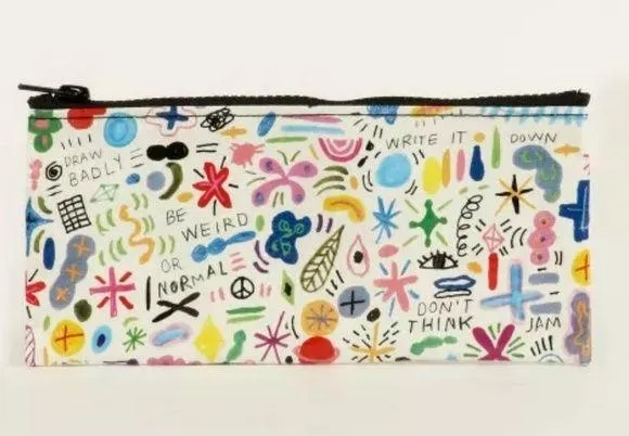 Blue Q WHITE WITH MULTICOLORED DOODLE PARTY PATTERN CASE by  NWT 🎉🎉🎉 - Image 2