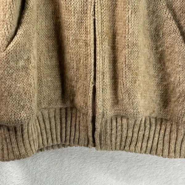 Eider Knit Wool Full Zip Cardigan Sweater Womens Large Tan Icelandic Scotland - Image 7