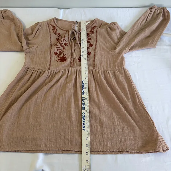 Embroidered Bohemian Tunic Blouse Balloon Sleeve Sz Small Boho Cottagecore Gauzy - Image 11