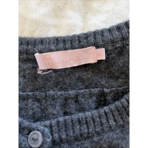 T Luxury Longline Cardigan‎ Womens M Gray Cashmere Button Front Pockets Soft - Image 6
