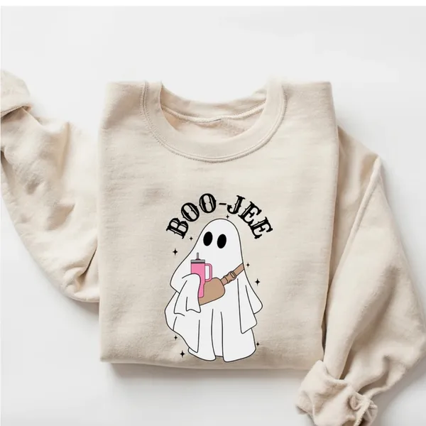 Adorable Cream Boo-Jee Ghost sweatshirt trendy size XXlarge - Image 10