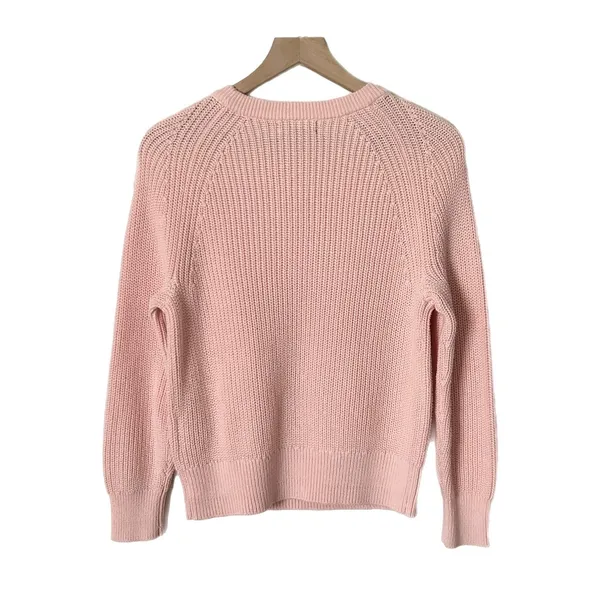 J.Crew Women's Pink Shaker Stitch Cotton Crewneck Raglan Sweater BN190 Size XS - Image 2