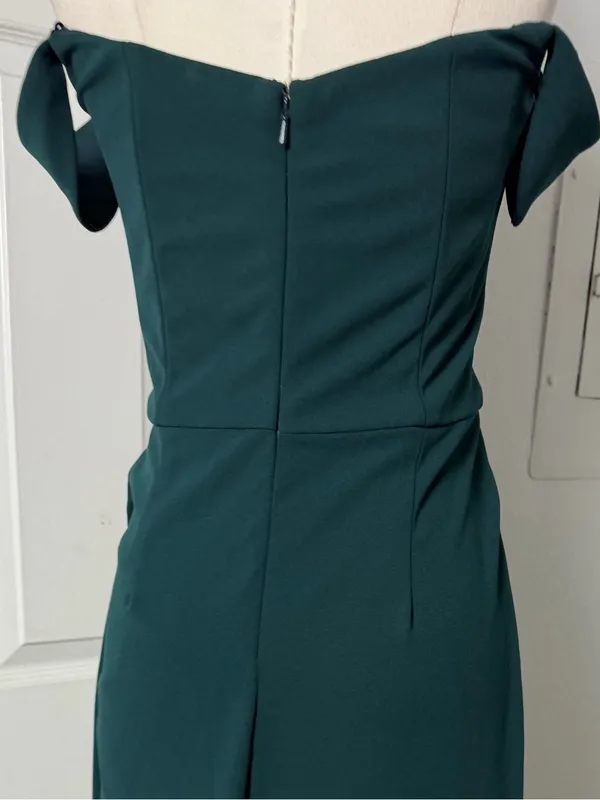 BHLDN Rossi Crepe Emerald Gown - Image 6
