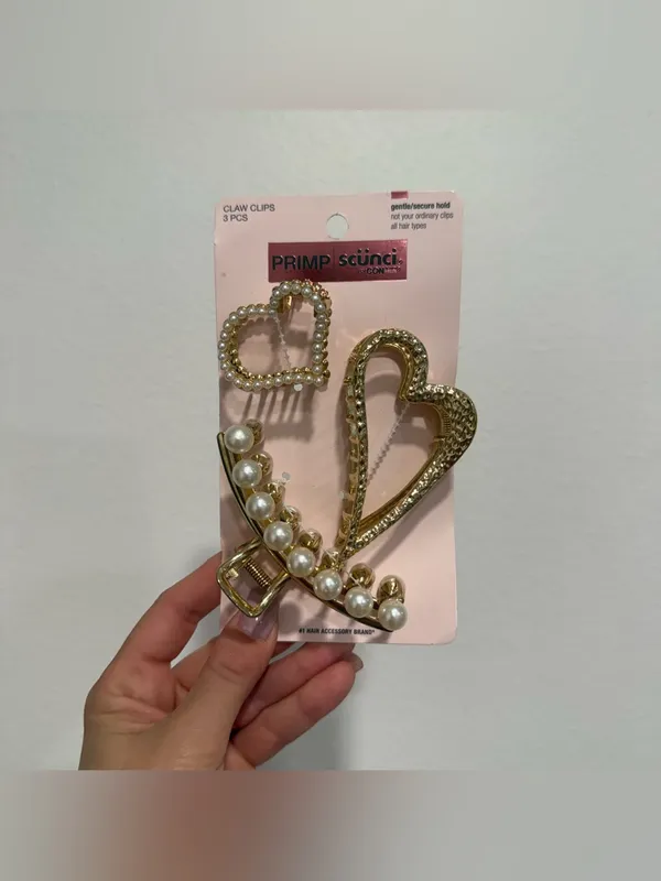 Primp Scunci by Conair Pearl Hair Claw Clips Bundle - Image 4
