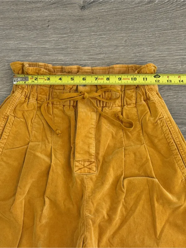 Free People Mustard Corduroy Paperbag Waist Pants - Image 5