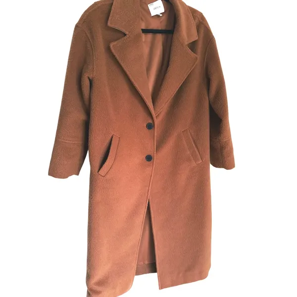 Greylin Anthropologie Brushed Wool Long OverCoat Womens XS Brown Quiet Luxury - Image 9