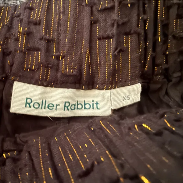 Roller Rabbit Elegant Black and Gold Patterned Skirt - Image 2