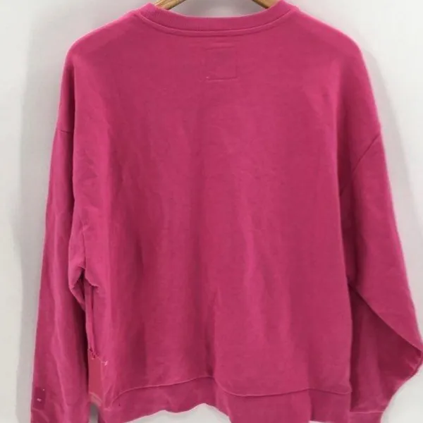 Vans x Barbie Rene Hot Pink Oversized Long Sleeve Crew Sweatshirt Large NEW - Image 5