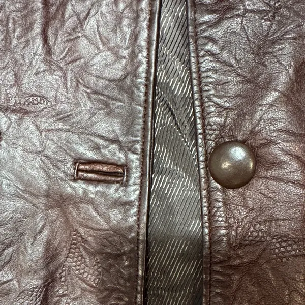 Women’s Dark Brown Leather Blazer Jacket Size L - Image 4