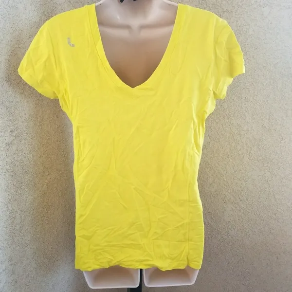 Lole yellow UPF 50+ stretch vneck shore shirt sz L - Image 4