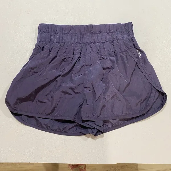 Free People FP Movement Purple Smocked Running Shorts M High Rise Athletic - Image 2