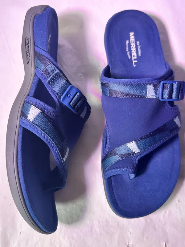 Merrell Men’s Navy and Gray Adjustable Slide Sandal - Image 5