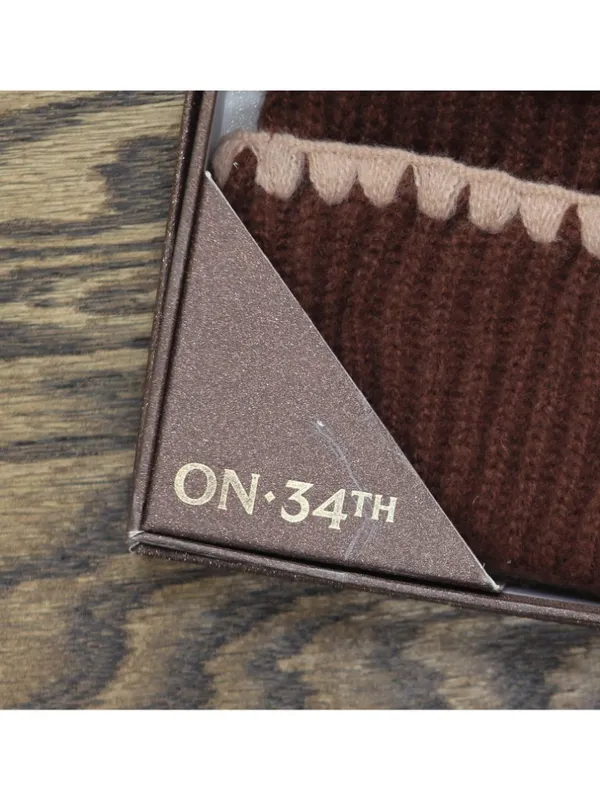 NWT On 34th Ribbed Beanie and Gloves Boxed Set MO9042501 Chocolate Brown - Image 4