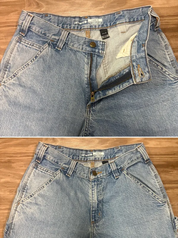 Carhartt Loose Fit Carpenter Jeans Light Wash Utility 30x28 - Image 3