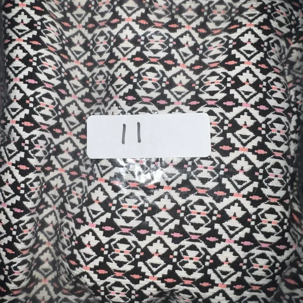 Marine Layer Jacket Womens M Black Geometric Tweed‎ Collarless Full Zip Tribal - Image 10
