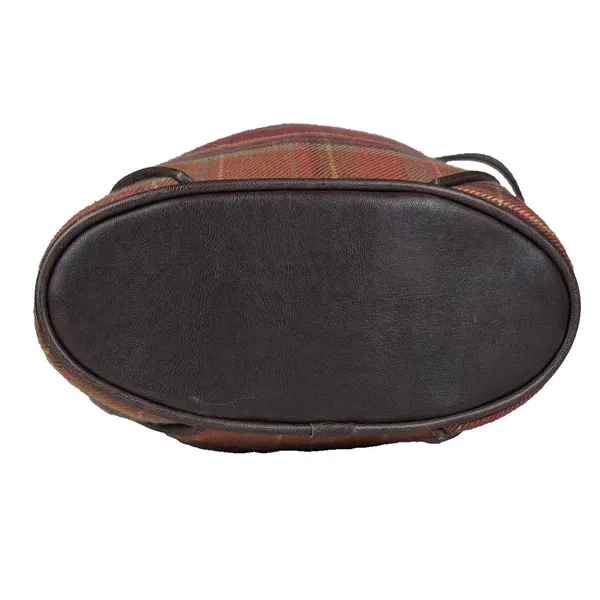 Longaberger Homestead Toboso Shoulder Leather Straps Plaid Autumn Preppy Bag - Image 7