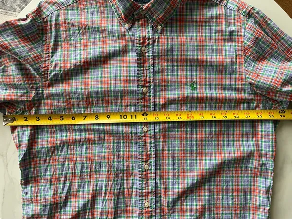 Ralph Lauren Men’s Shirt Blue Pink Plaid Button Down Pony Logo Multicolor Large - Image 6