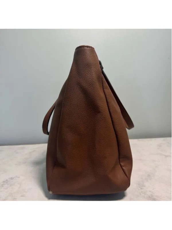 Women's Tommy Hilfiger Brown Tote Bag Large Red White Blue Logo Shopper Purse - Image 3