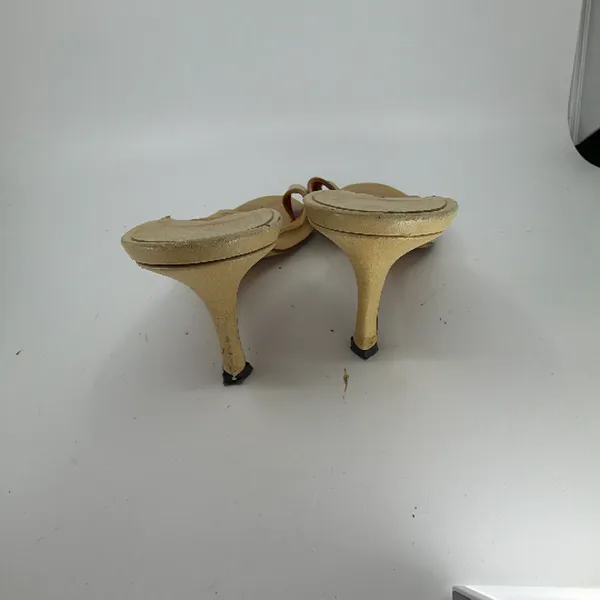 Gianni Milano Vintage Heeled Beige Leather 39 Mule - Image 4
