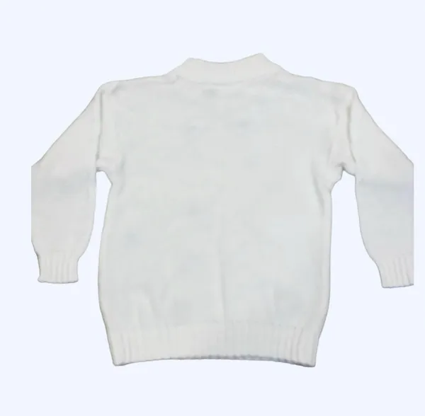 Vintage White Cable Knit Rosette Sweater Pink Mint Green Floral M Pastel Cottage - Image 5