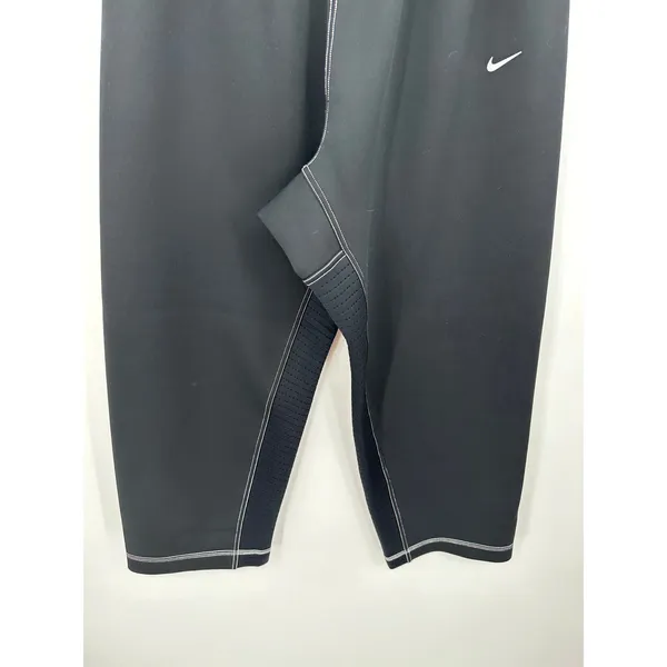 Nike Pro Dri-Fit Black Fleece Training Pants Sweatpants Elastic Waist‎ Women L - Image 3