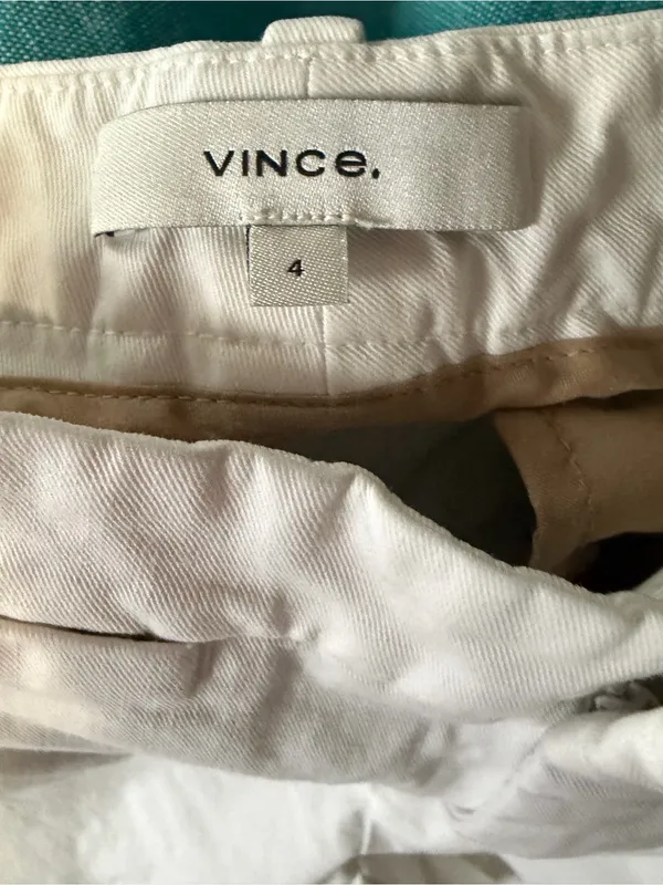 Vince Cotton White Chinos Preppy Costal Neutral Pants 4 - Image 4
