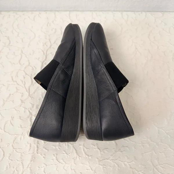 Fly London Softinos Shoes Size 8.5 Leather Mules Comfy Soft Slip On Navy Light - Image 2