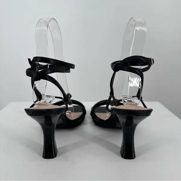 Steve Madden Singapore Black Strappy Heeled Sandals size 6 Faux Leather - Image 6