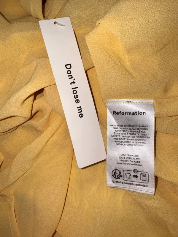 NEW Reformation Thistle Dress buttercup butter yellow size 4 - Image 8